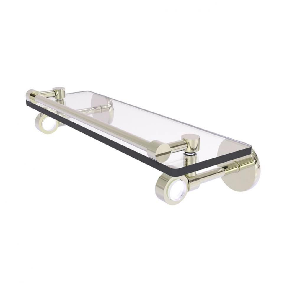 Clearview Collection 16 Inch Glass Shelf with Gallery Rail