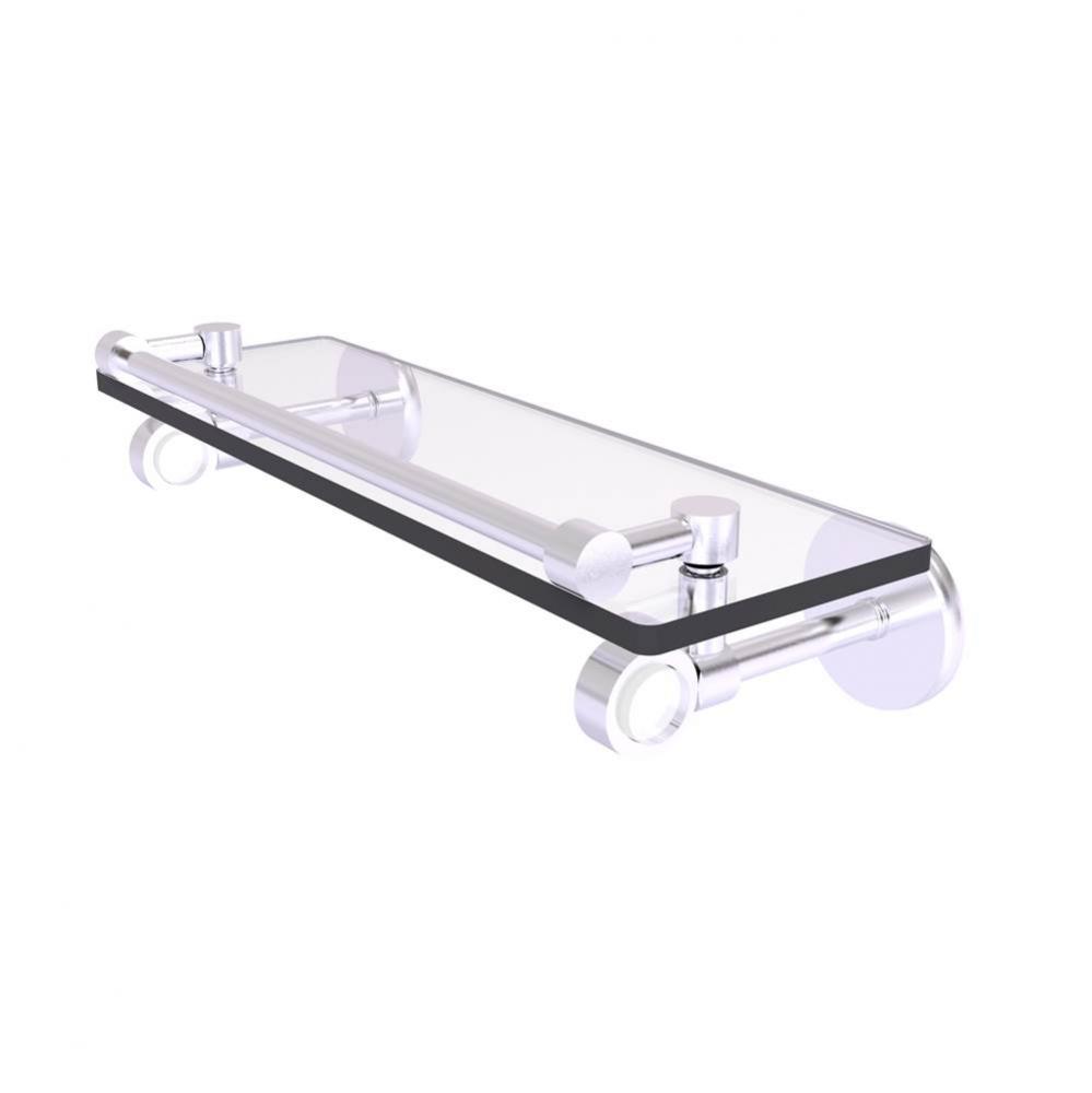 Clearview Collection 16 Inch Glass Shelf with Gallery Rail