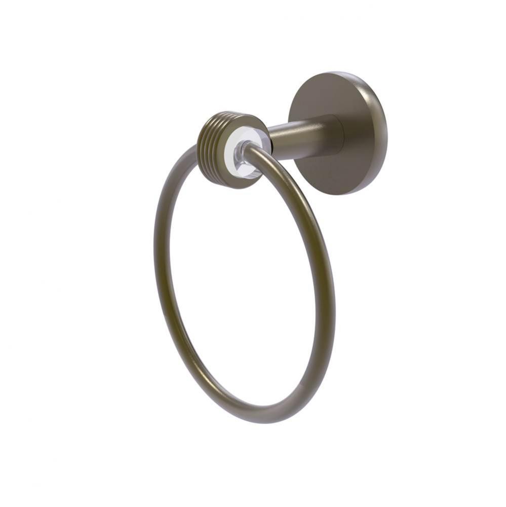 Clearview Collection Towel Ring with Groovy Accents