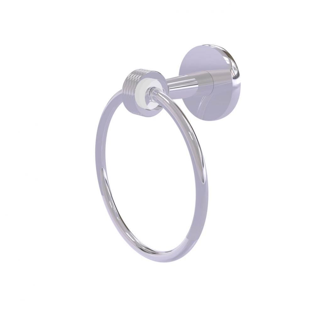 Clearview Collection Towel Ring with Groovy Accents