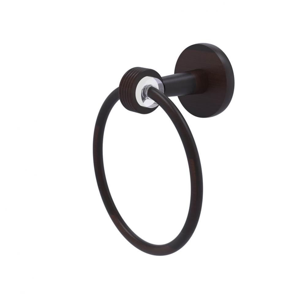 Clearview Collection Towel Ring with Groovy Accents
