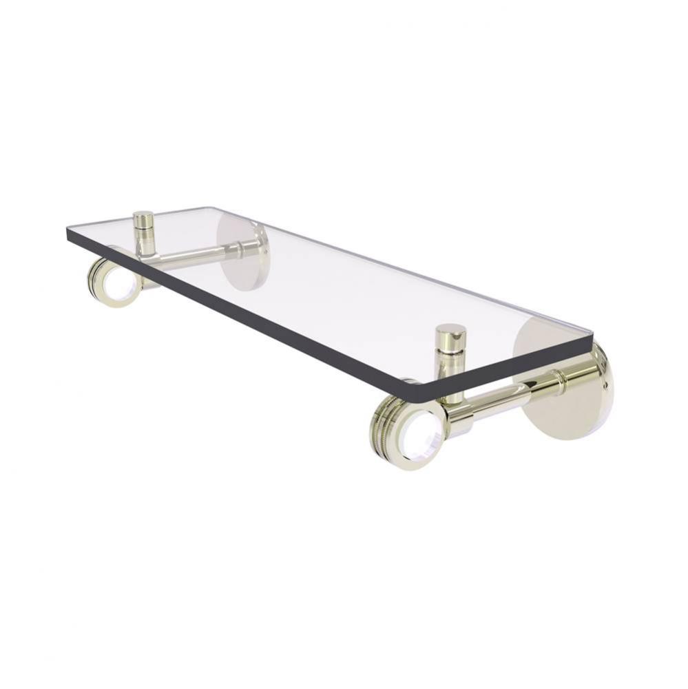 Clearview Collection 16 Inch Glass Shelf with Dotted Accents