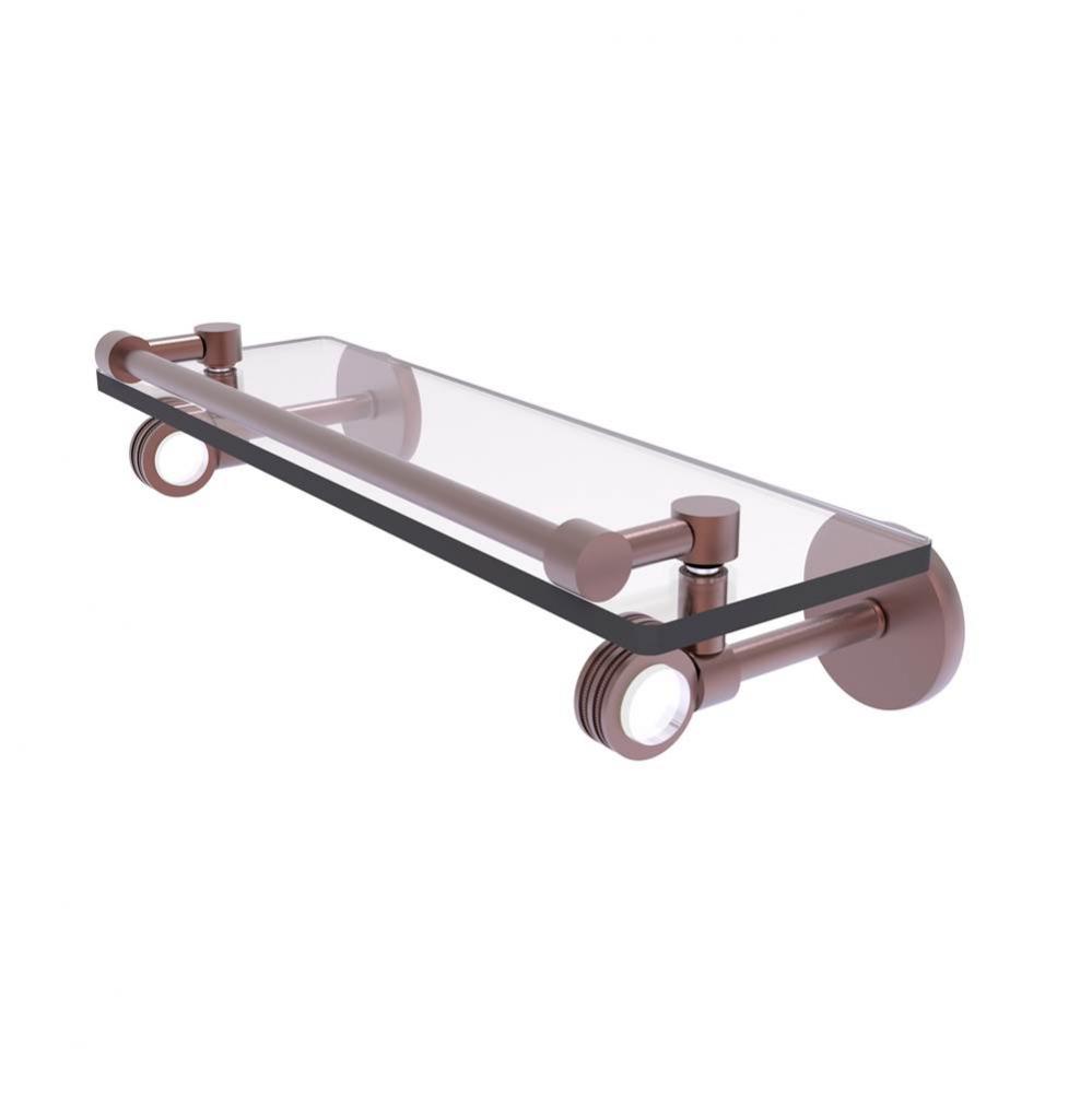 Clearview Collection 16 Inch Gallery Rail Glass Shelf with Dotted Accents
