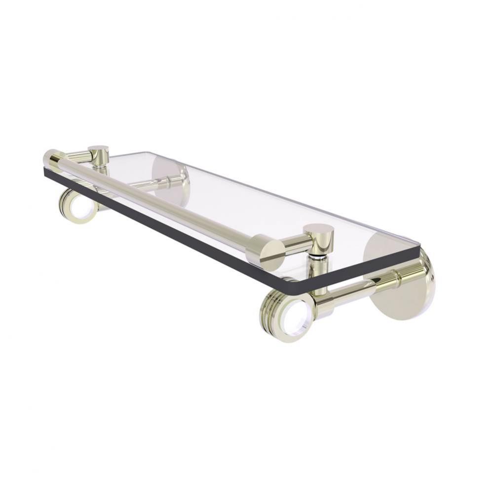 Clearview Collection 16 Inch Gallery Rail Glass Shelf with Dotted Accents