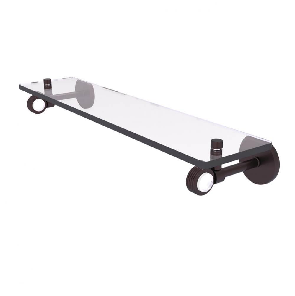 Clearview Collection 22 Inch Glass Shelf with Groovy Accents