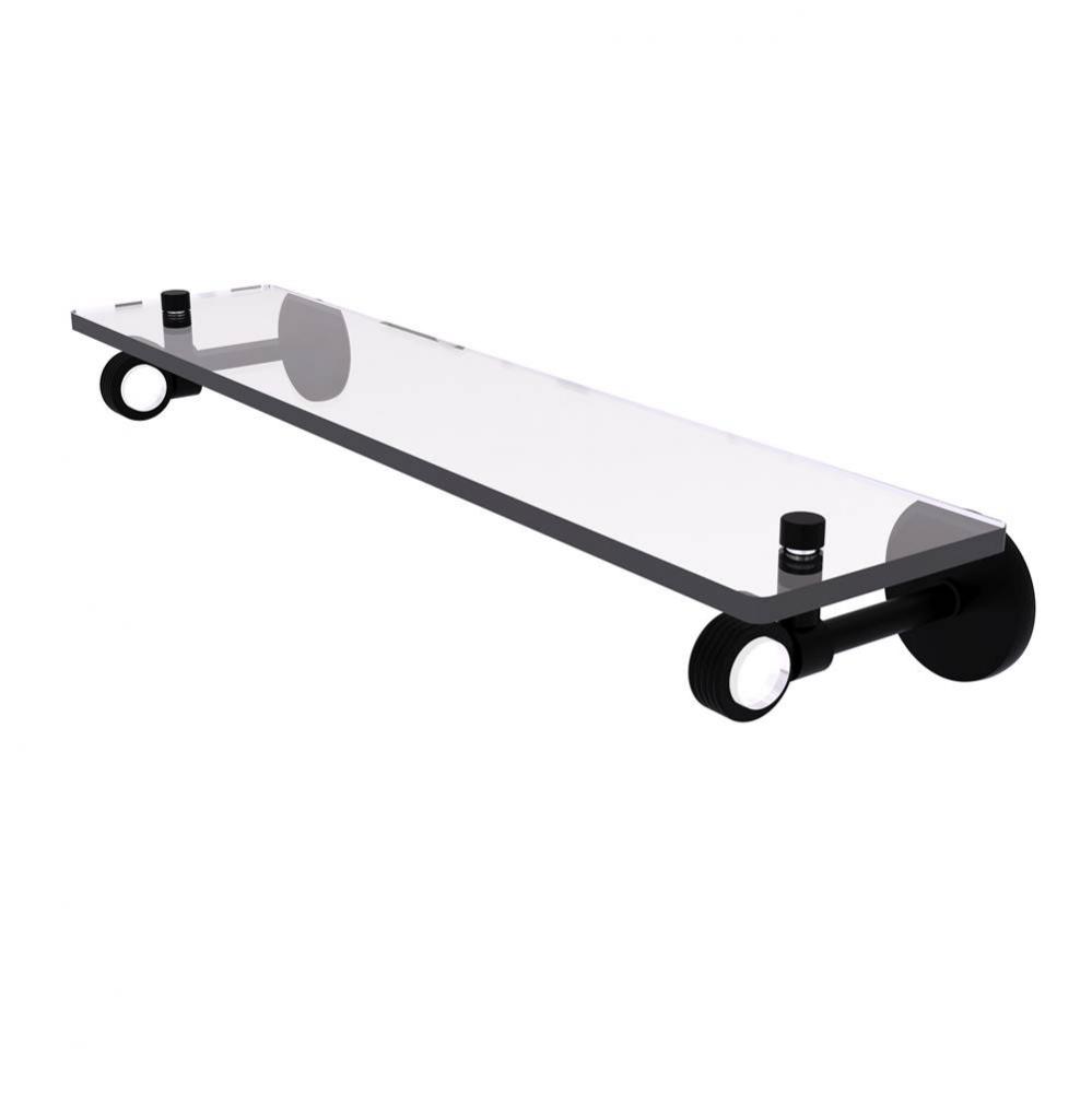 Clearview Collection 22 Inch Glass Shelf with Groovy Accents