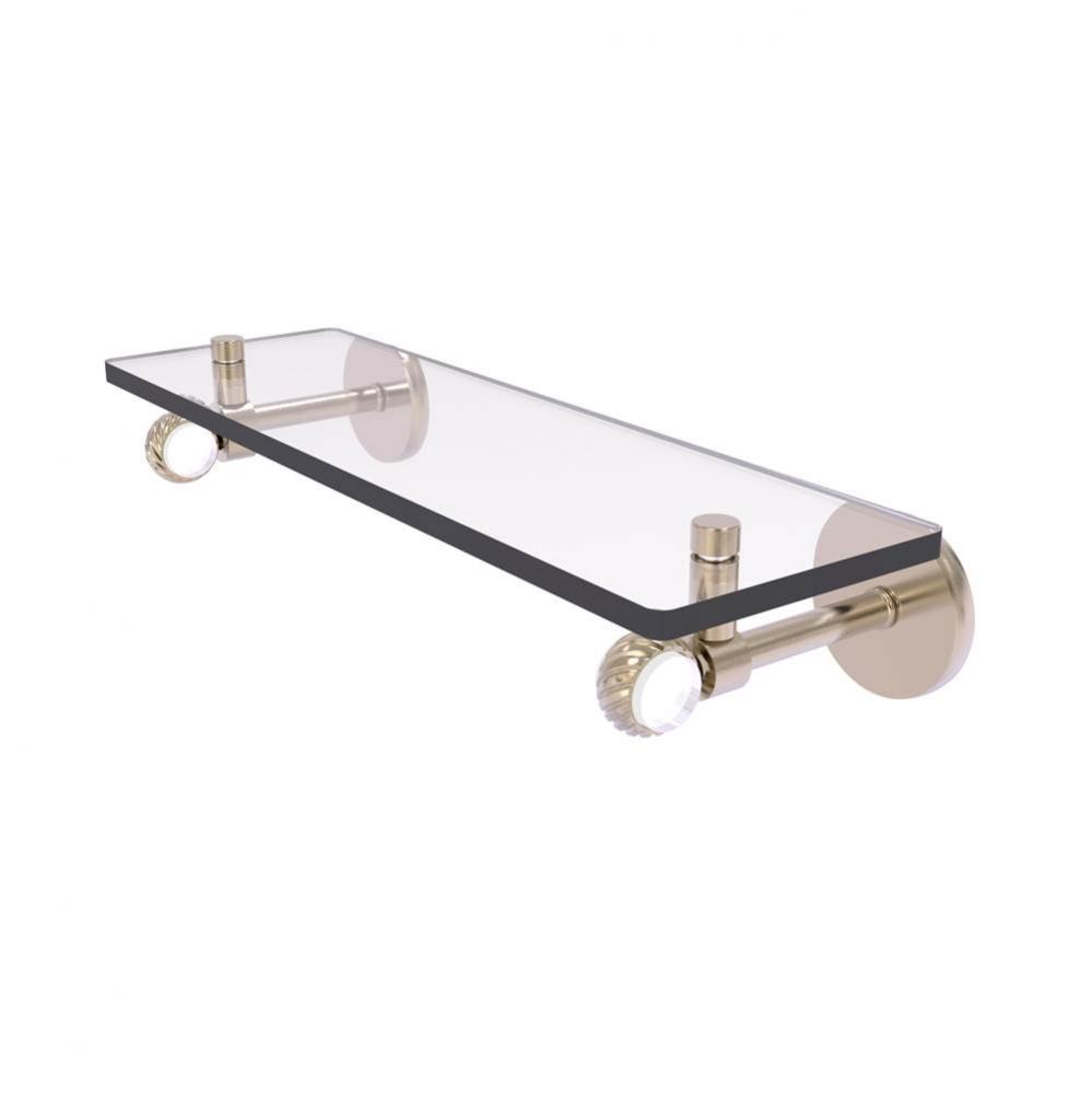 Clearview Collection 16 Inch Glass Shelf with Twisted Accents