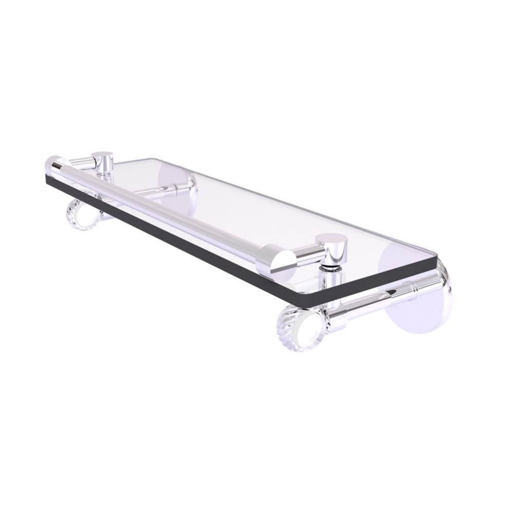 Clearview Collection 16 Inch Gallery Rail Glass Shelf with Twisted Accents