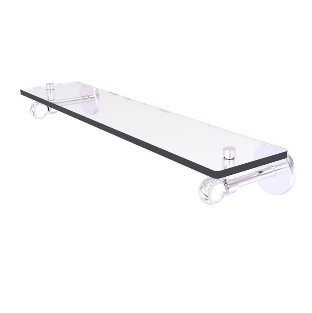 Clearview Collection 22 Inch Glass Shelf with Twisted Accents