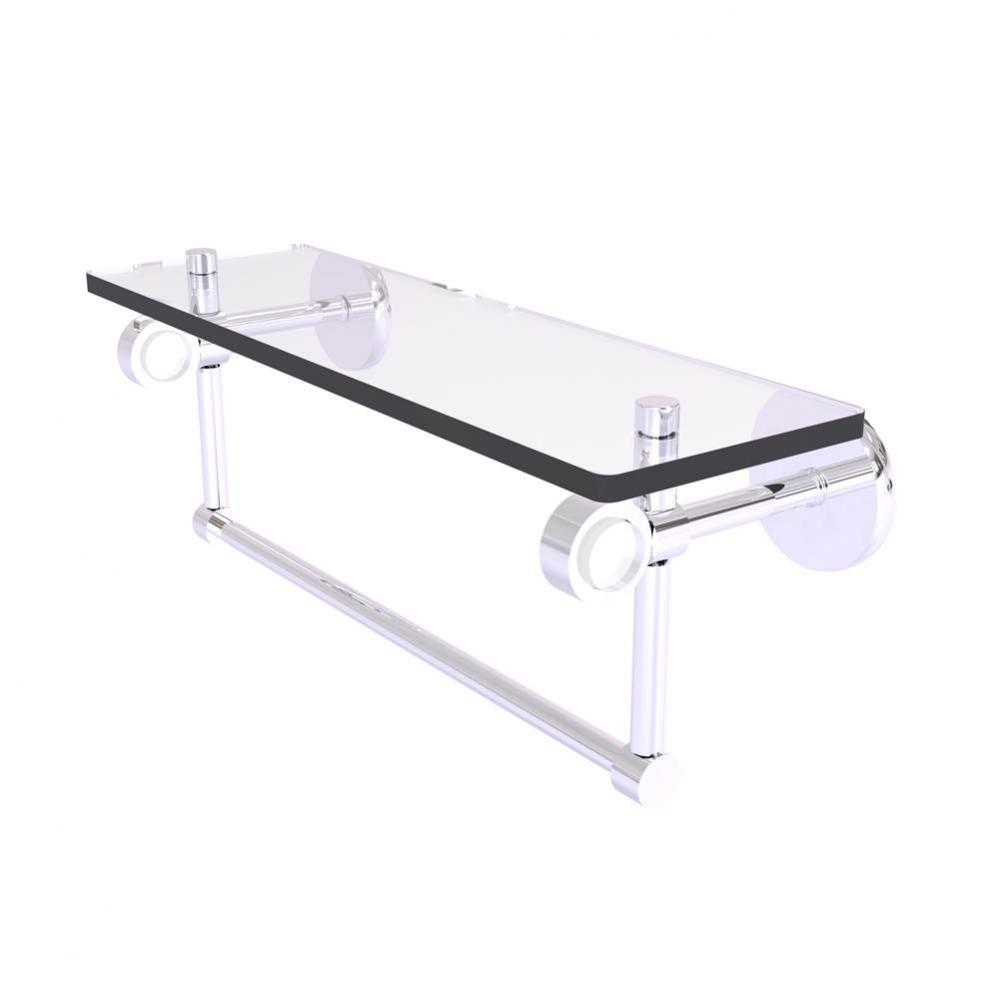 Clearview Collection 16 Inch Glass Shelf with Towel Bar
