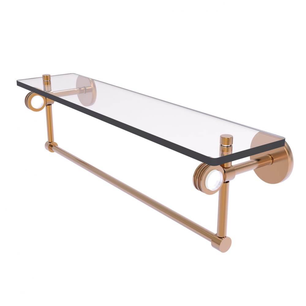 Clearview Collection 22 Inch Glass Shelf with Towel Bar and Dotted Accents