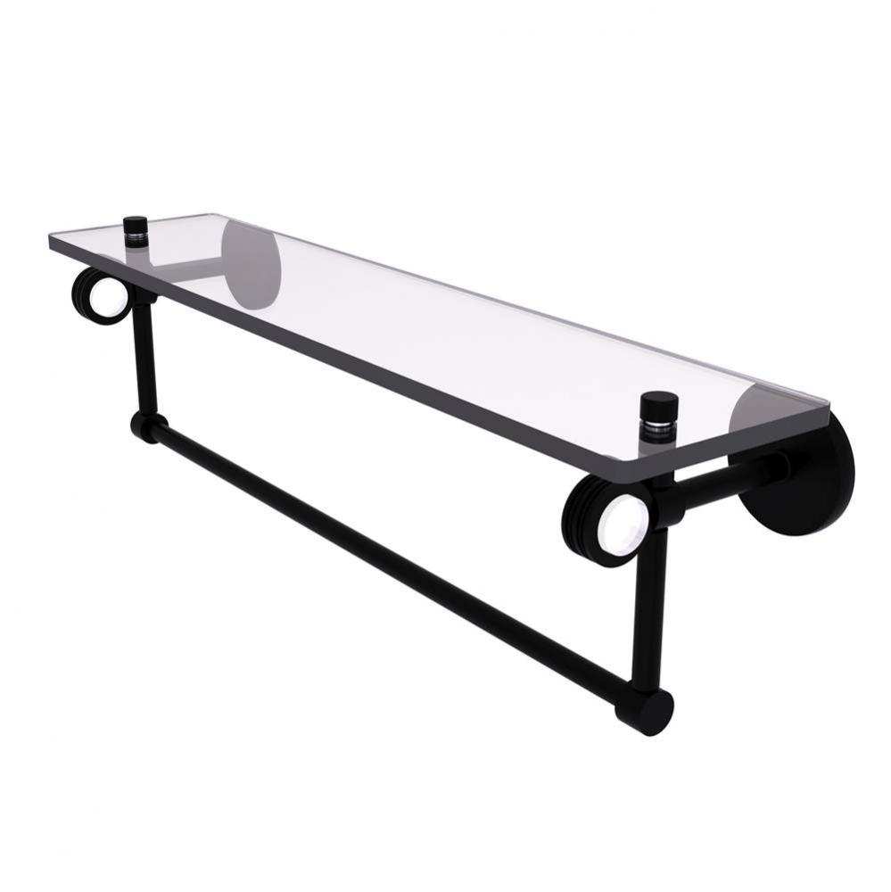 Clearview Collection 22 Inch Glass Shelf with Towel Bar and Dotted Accents
