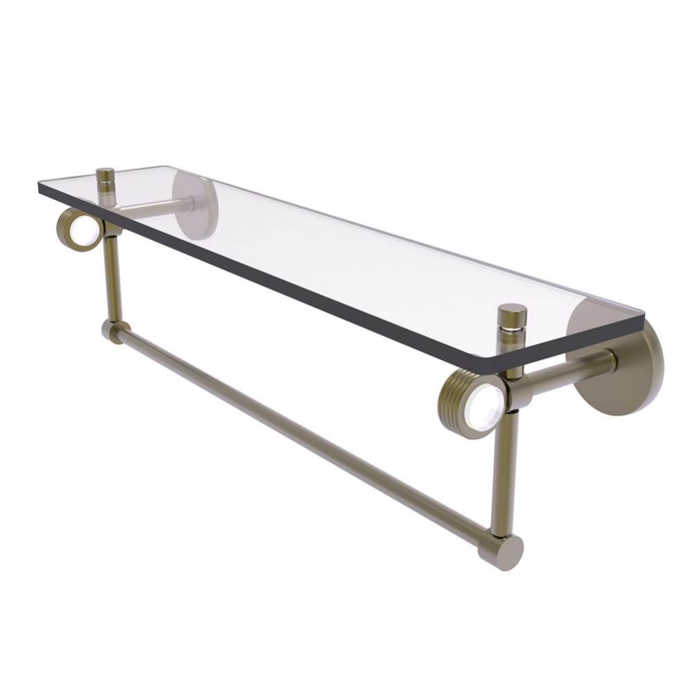 Clearview Collection 22 Inch Glass Shelf with Towel Bar and Groovy Accents