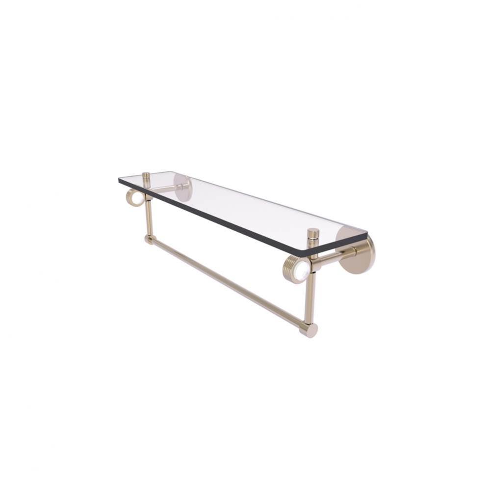 Clearview Collection 22 Inch Glass Shelf with Towel Bar and Groovy Accents