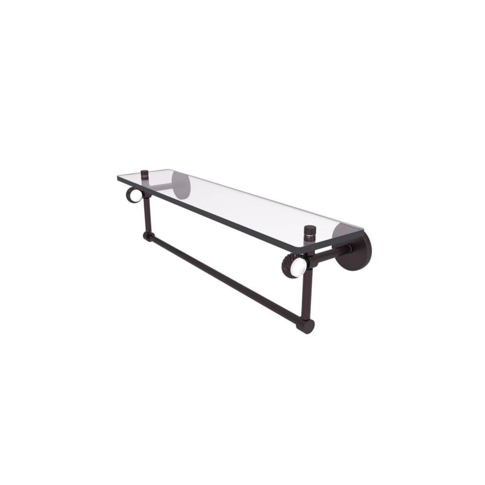 Clearview Collection 22 Inch Glass Shelf with Towel Bar and Twisted Accents