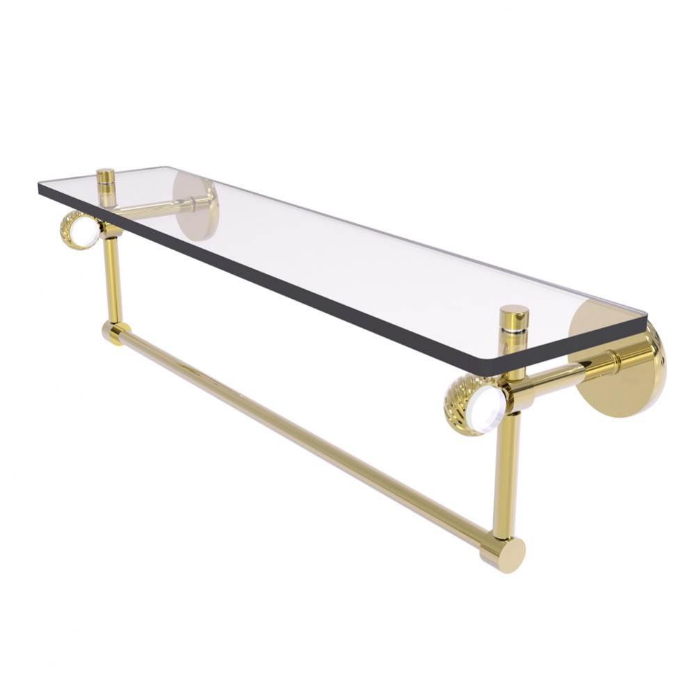 Clearview Collection 22 Inch Glass Shelf with Towel Bar and Twisted Accents