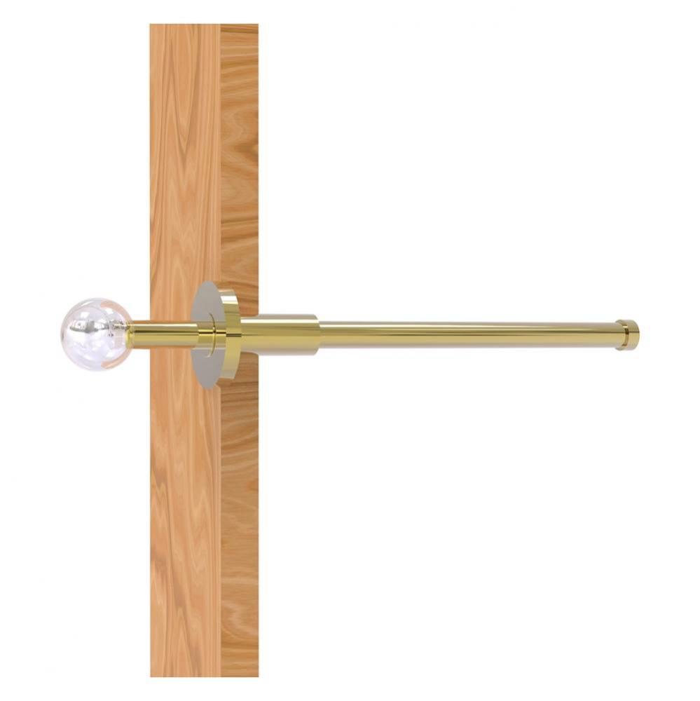 Clearview Collection Retractable Pullout Garment Rod - Unlacquered Brass
