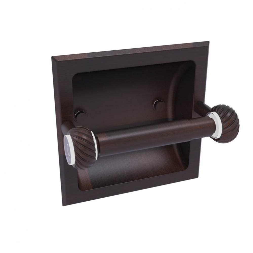 Clearview Collection Recessed Toilet Paper Holder with Twisted Accents