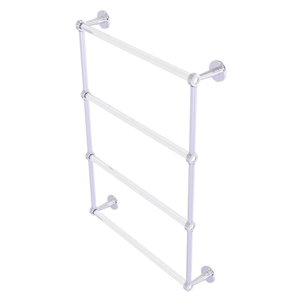 Clearview Collection 4 Tier 24 Inch Ladder Towel Bar with Dotted Accents - Polished Chrome