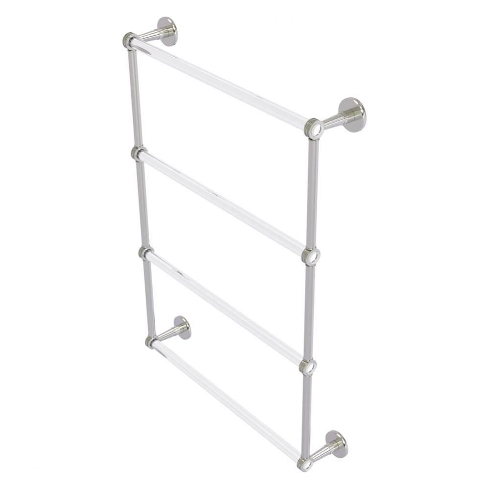 Clearview Collection 4 Tier 24 Inch Ladder Towel Bar with Dotted Accents - Satin Nickel