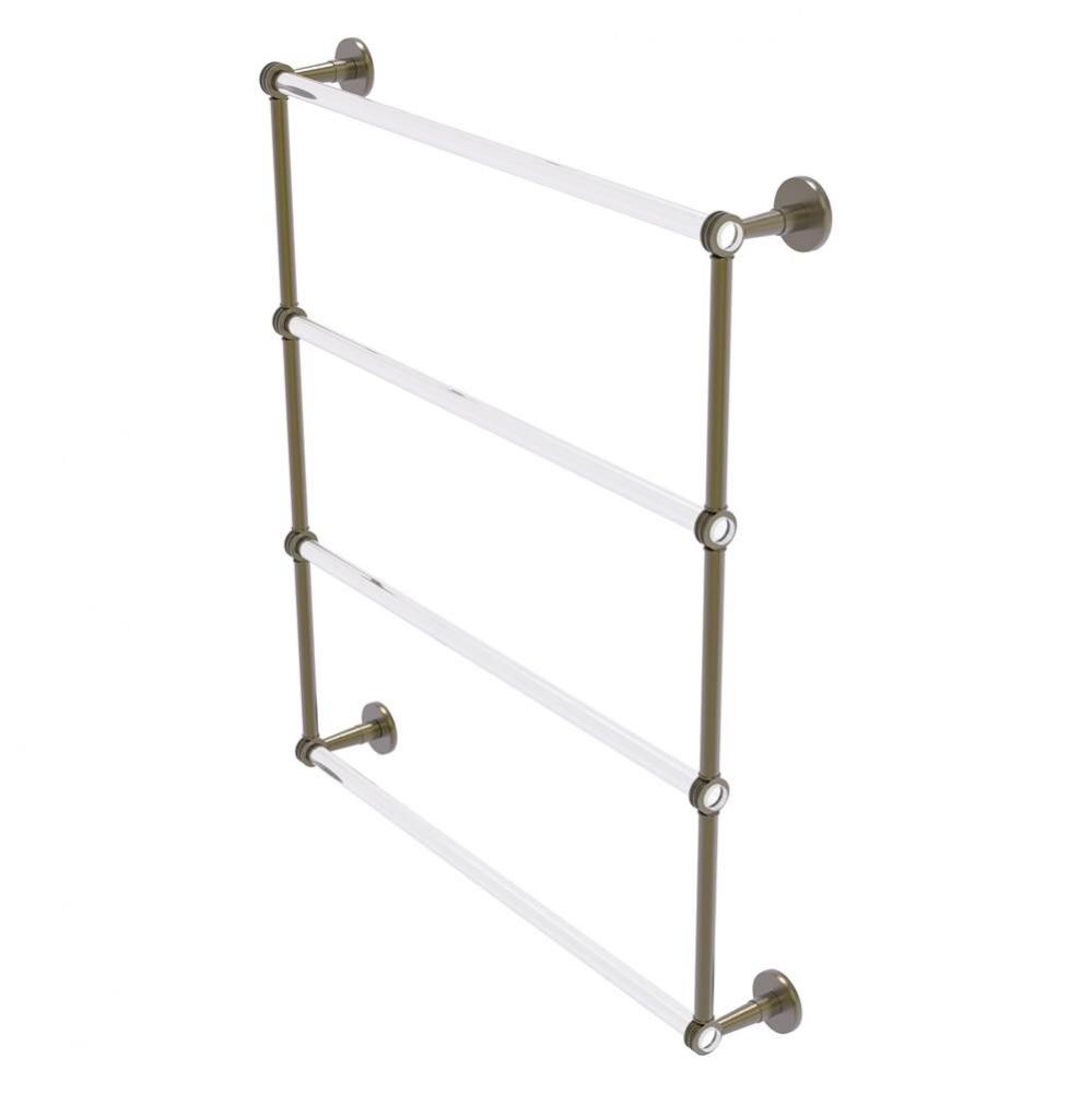 Clearview Collection 4 Tier 30 Inch Ladder Towel Bar with Dotted Accents - Antique Brass