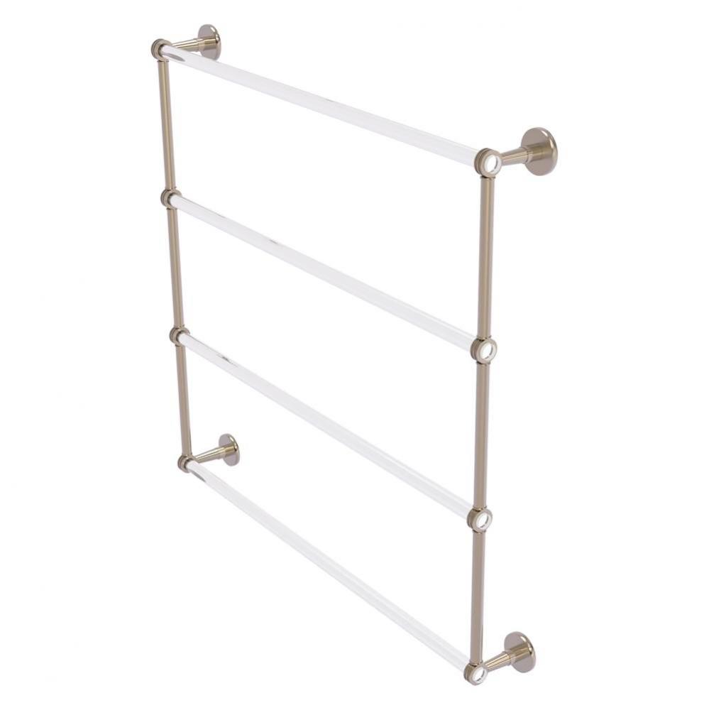 Clearview Collection 4 Tier 36 Inch Ladder Towel Bar with Dotted Accents - Antique Pewter