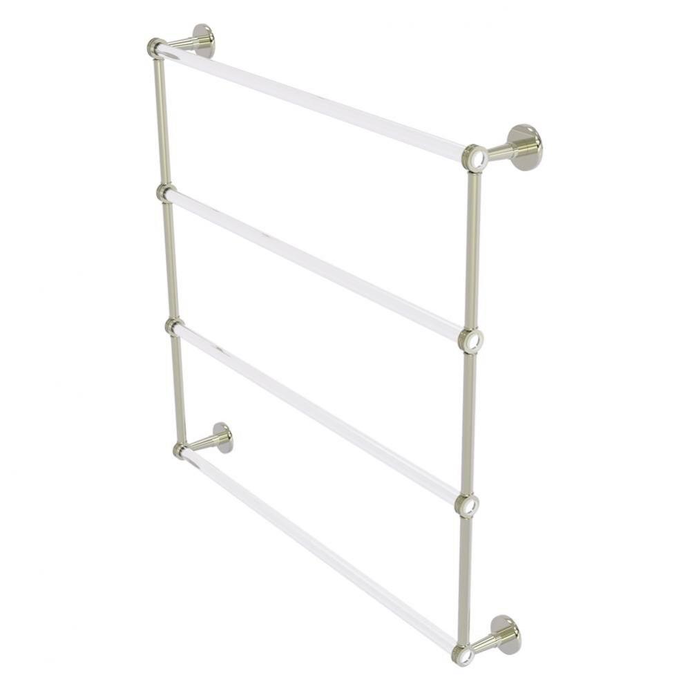 Clearview Collection 4 Tier 36 Inch Ladder Towel Bar with Dotted Accents - Polished Nickel