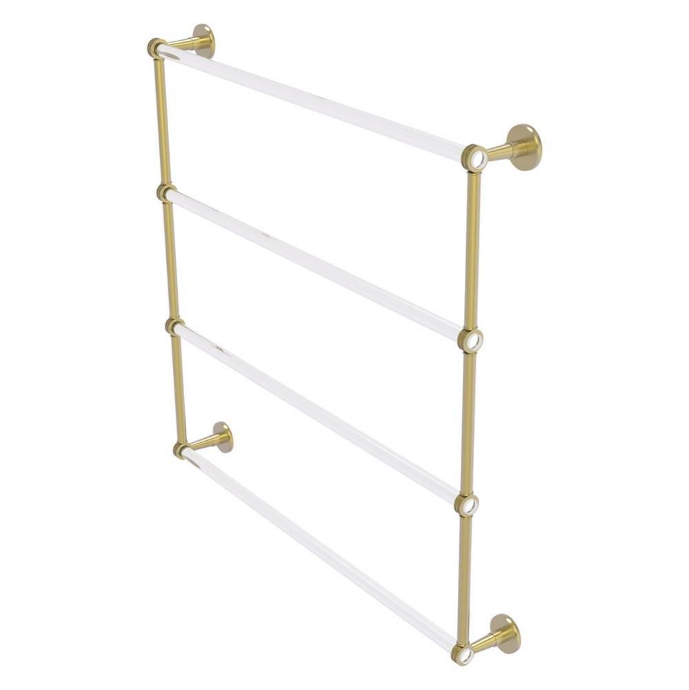 Clearview Collection 4 Tier 36 Inch Ladder Towel Bar with Dotted Accents - Satin Brass