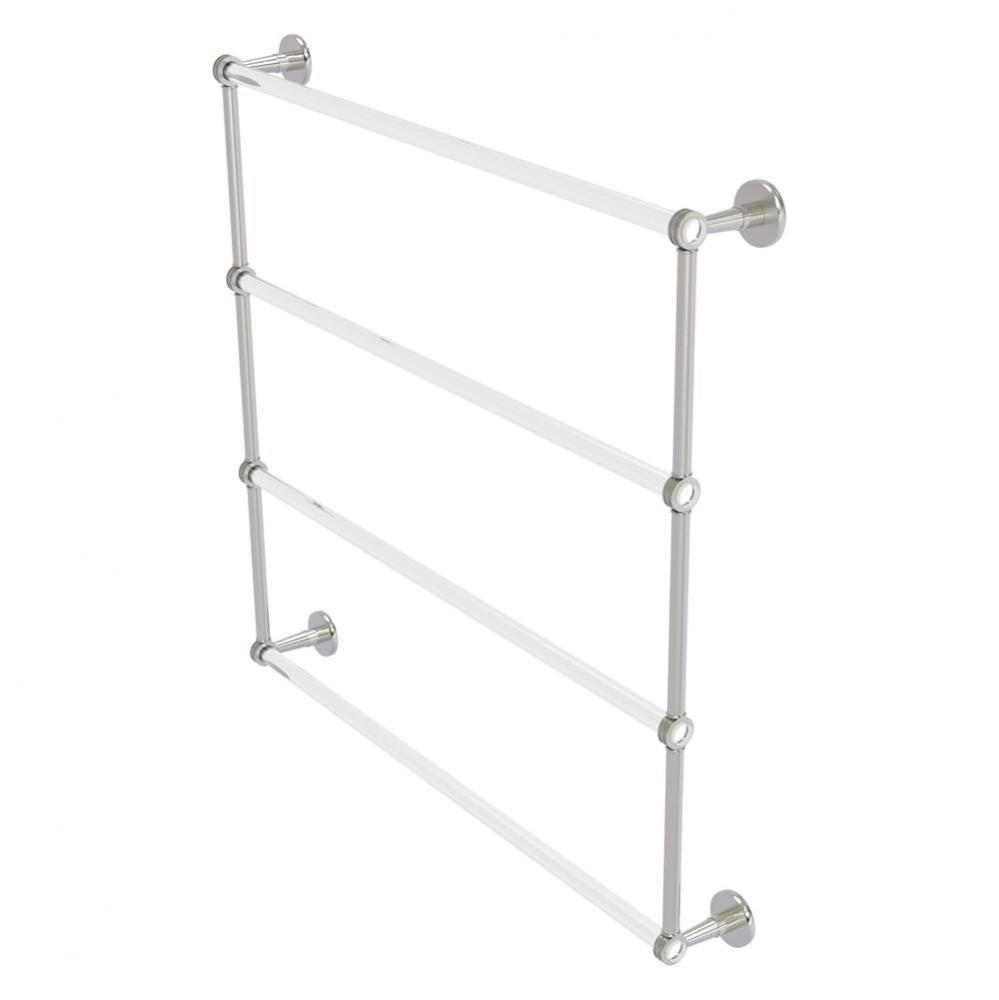 Clearview Collection 4 Tier 36 Inch Ladder Towel Bar with Dotted Accents - Satin Nickel