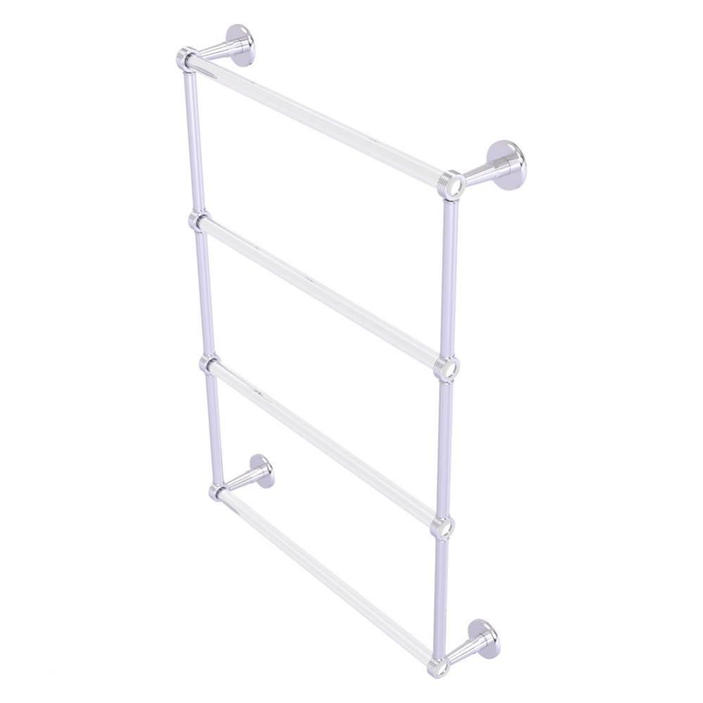 Clearview Collection 4 Tier 24 Inch Ladder Towel Bar with Grooved Accents - Satin Chrome