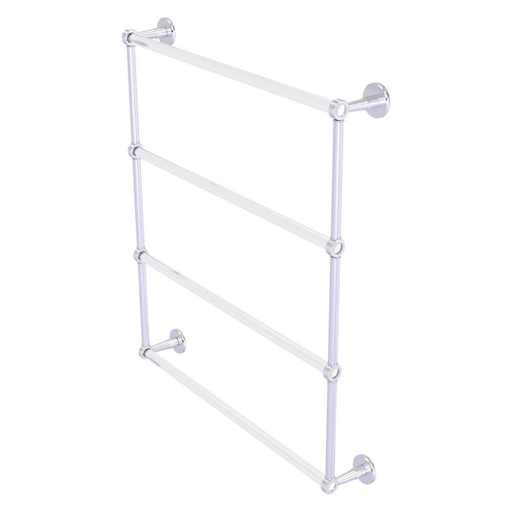 Clearview Collection 4 Tier 30 Inch Ladder Towel Bar with Grooved Accents - Satin Chrome