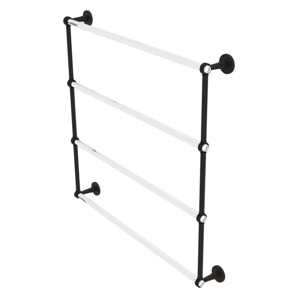 Clearview Collection 4 Tier 36 Inch Ladder Towel Bar with Grooved Accents - Oil Rubbed Bronze
