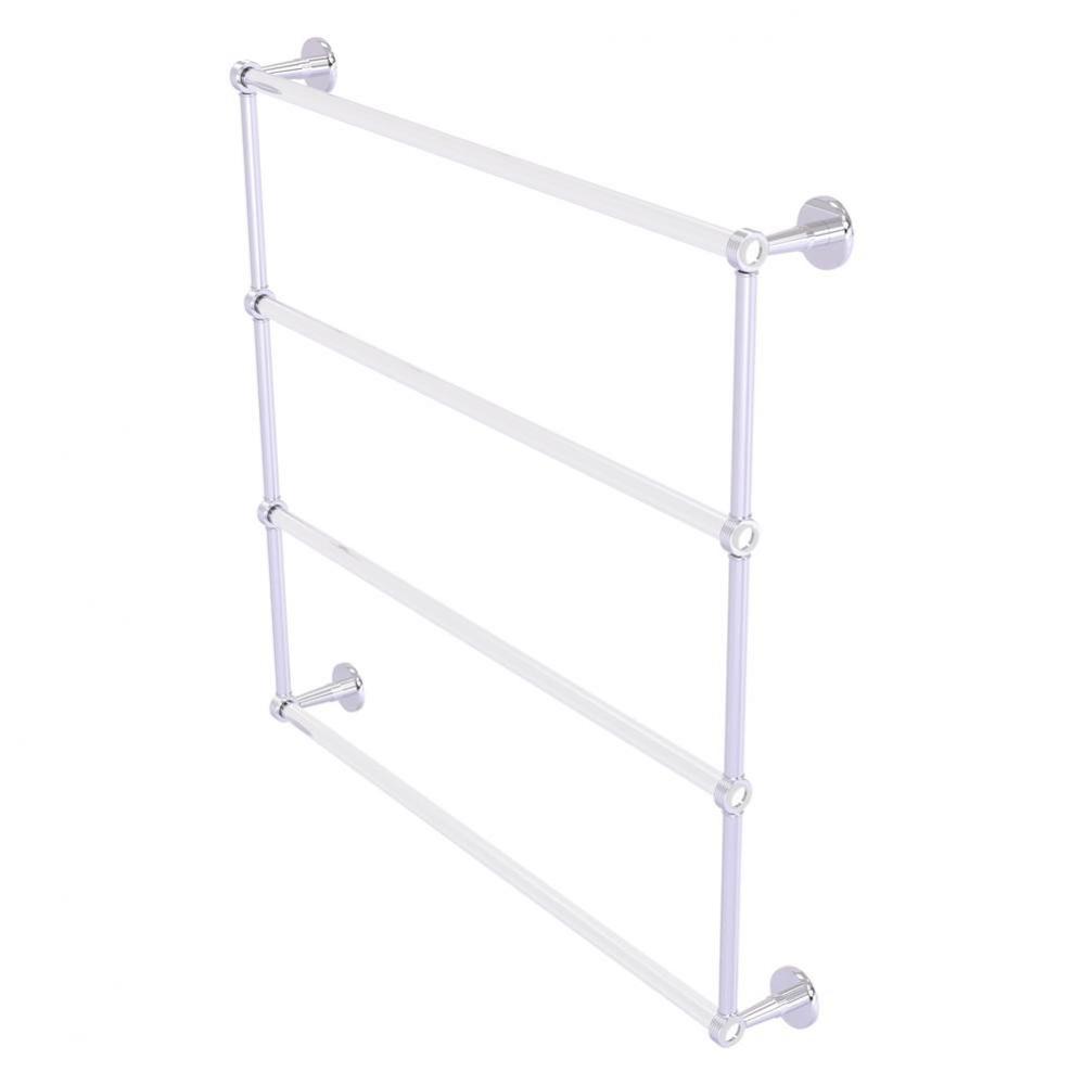 Clearview Collection 4 Tier 36 Inch Ladder Towel Bar with Grooved Accents - Polished Chrome