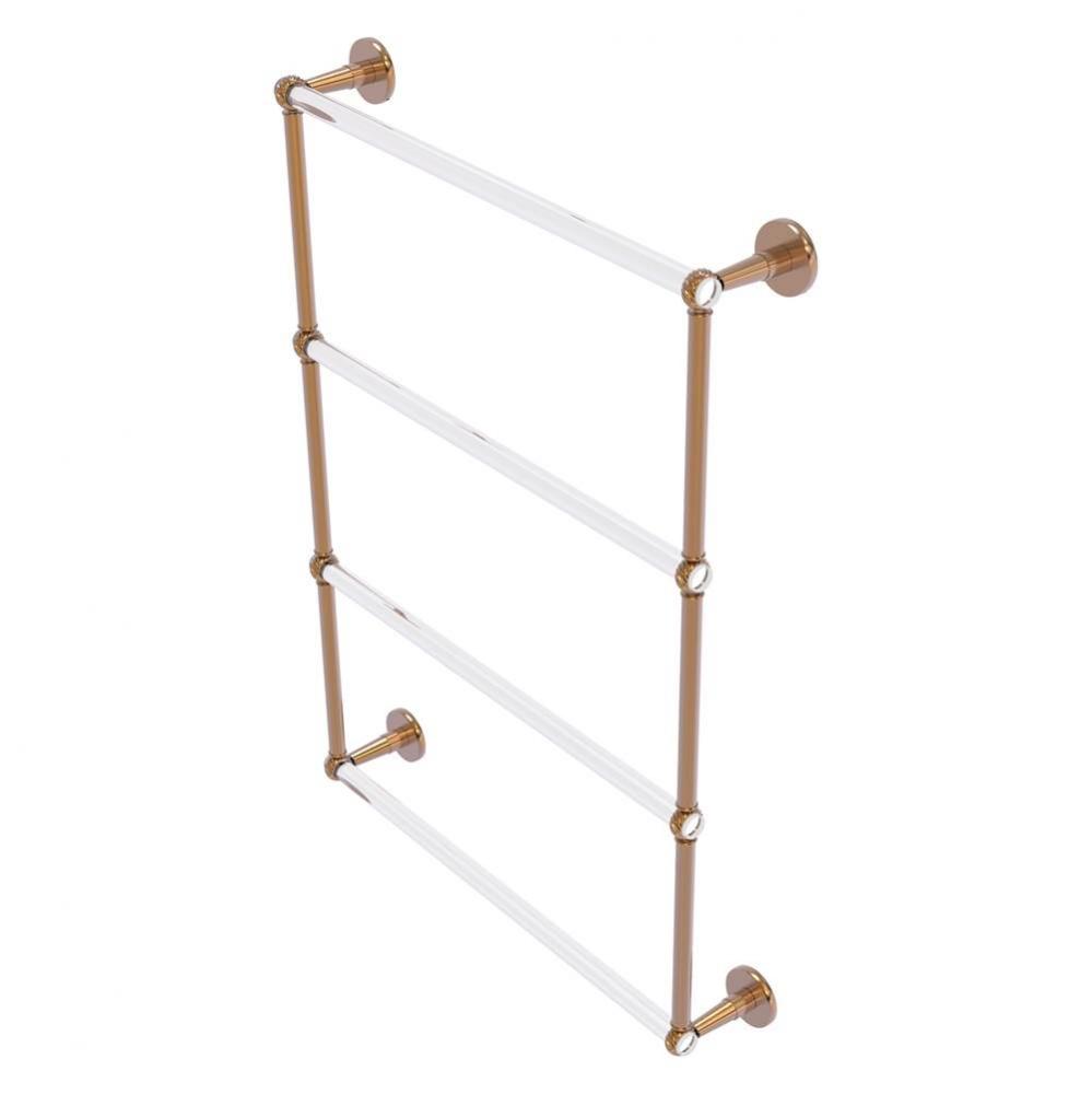Clearview Collection 4 Tier 24 Inch Ladder Towel Bar with Twisted Accents - Brushed Bronze