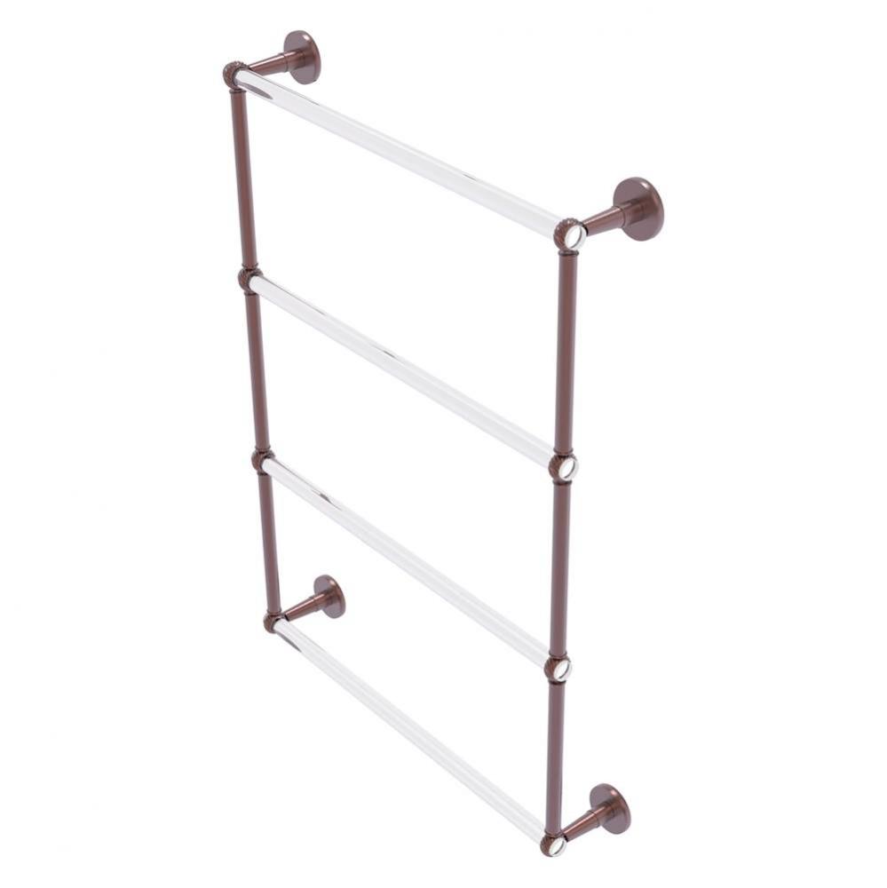 Clearview Collection 4 Tier 24 Inch Ladder Towel Bar with Twisted Accents - Antique Copper