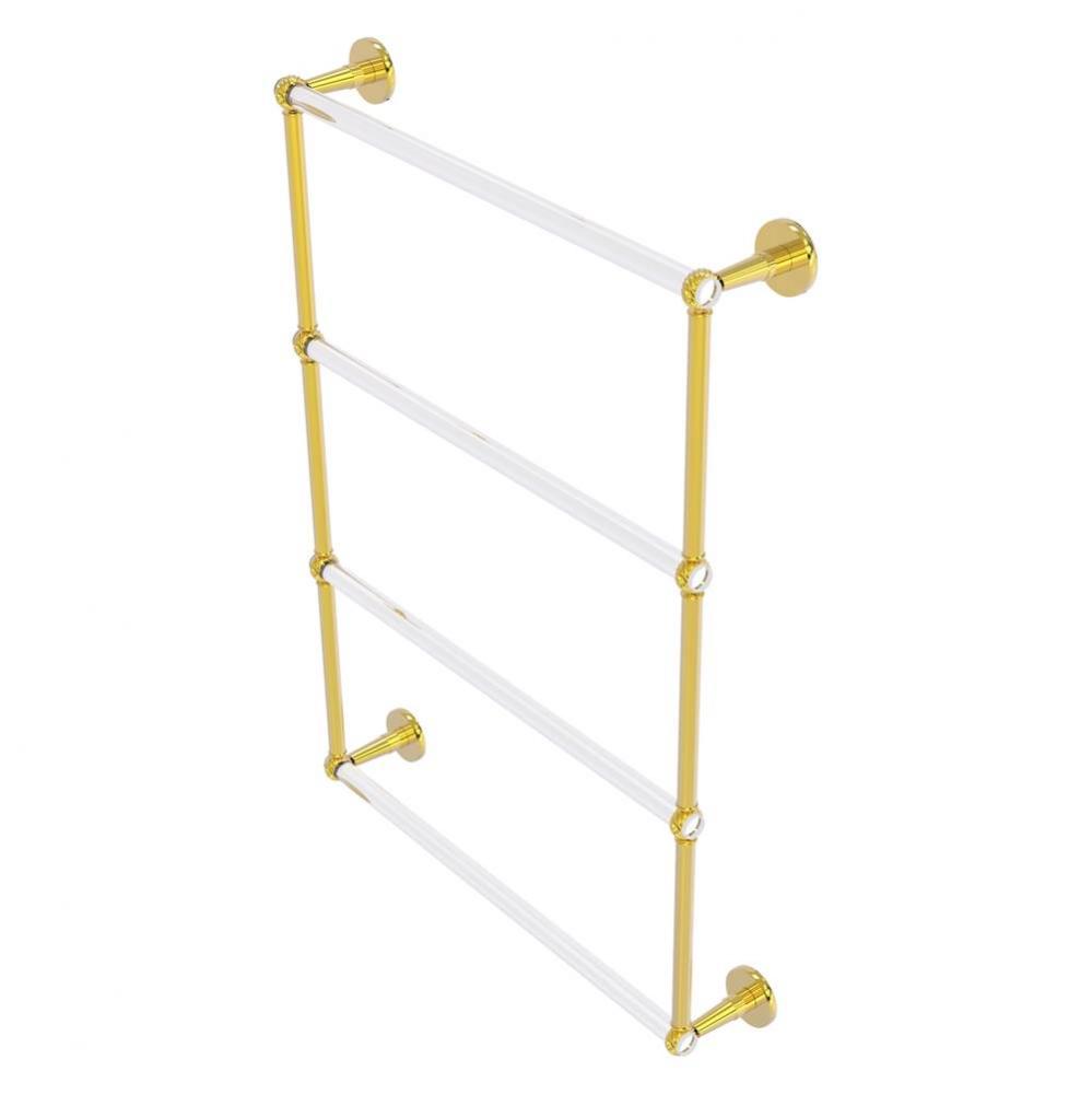 Clearview Collection 4 Tier 24 Inch Ladder Towel Bar with Twisted Accents - Polished Brass