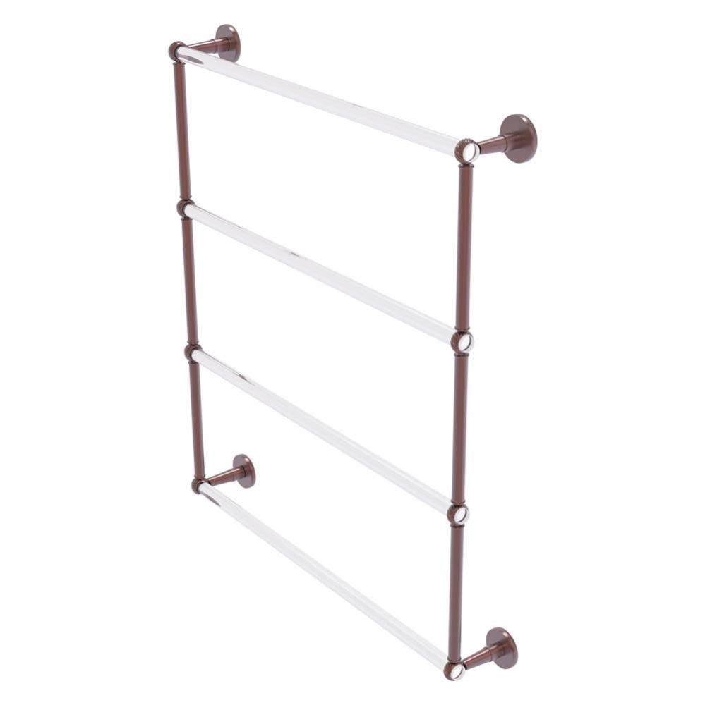 Clearview Collection 4 Tier 30 Inch Ladder Towel Bar with Twisted Accents - Antique Copper
