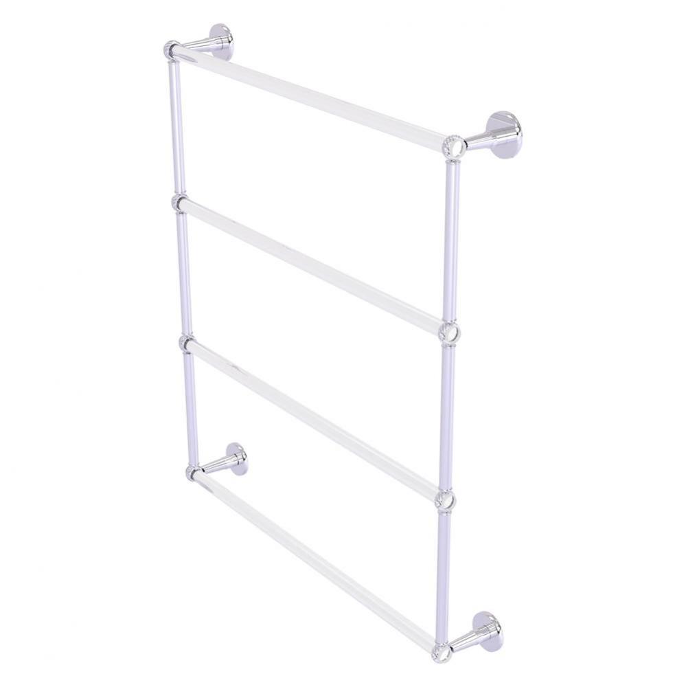 Clearview Collection 4 Tier 30 Inch Ladder Towel Bar with Twisted Accents - Polished Chrome