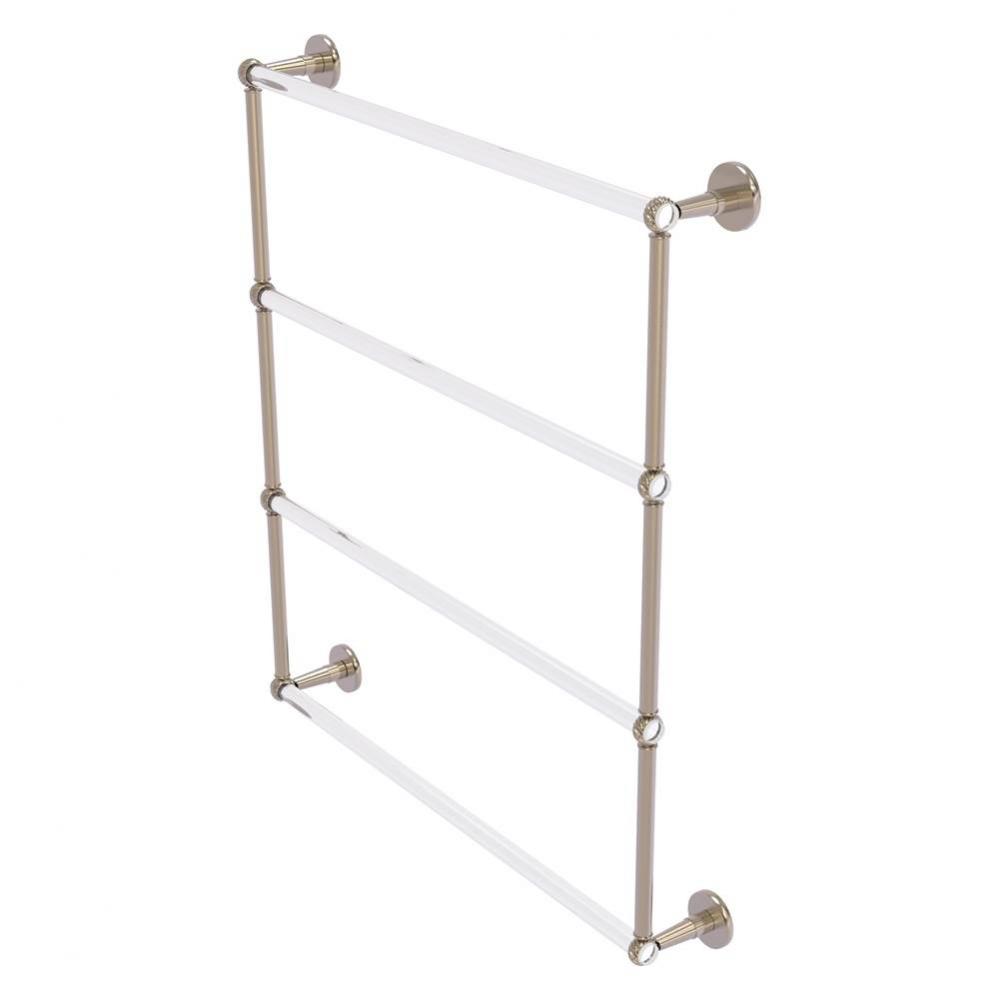 Clearview Collection 4 Tier 30 Inch Ladder Towel Bar with Twisted Accents - Antique Pewter