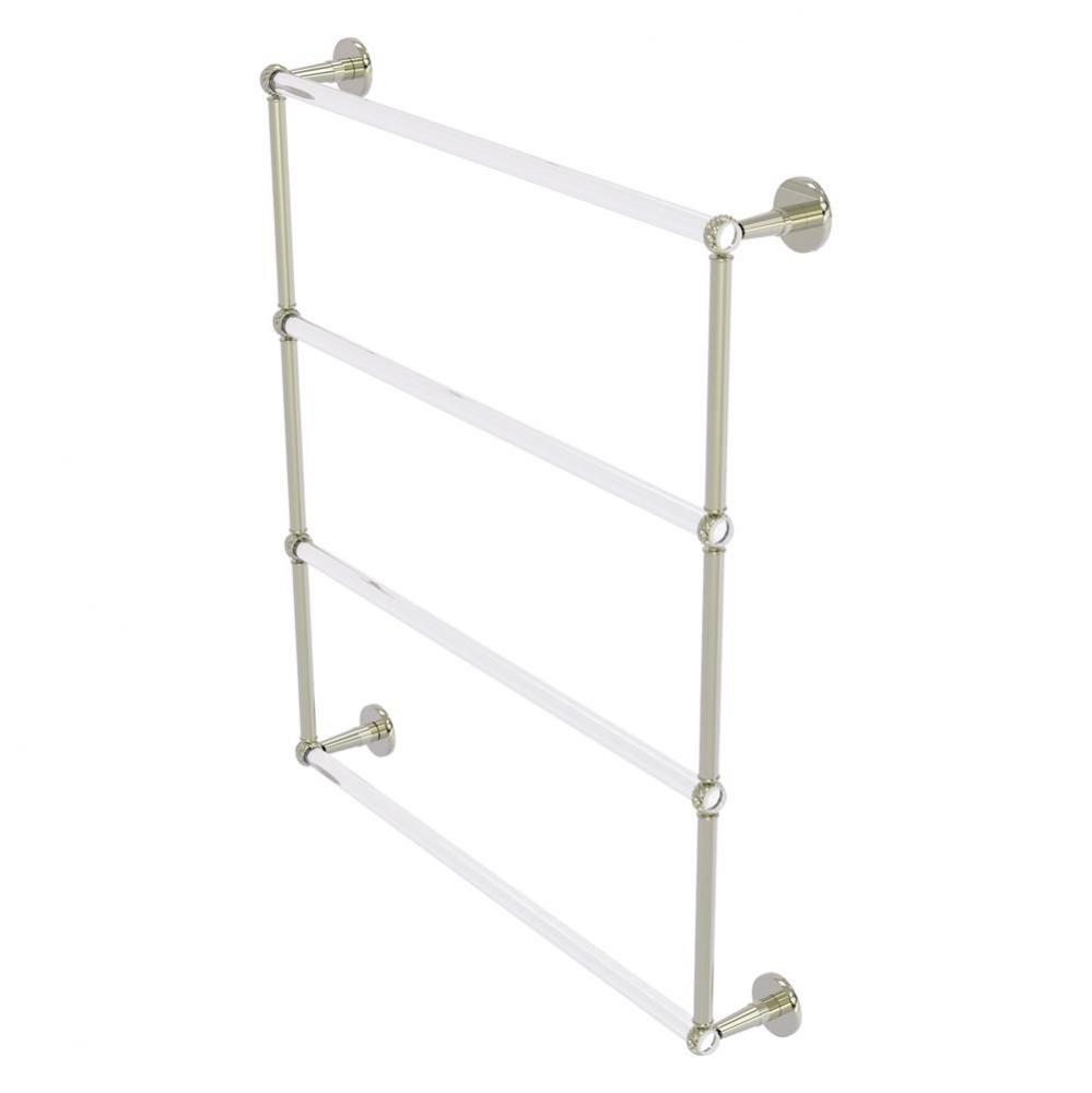 Clearview Collection 4 Tier 30 Inch Ladder Towel Bar with Twisted Accents - Polished Nickel