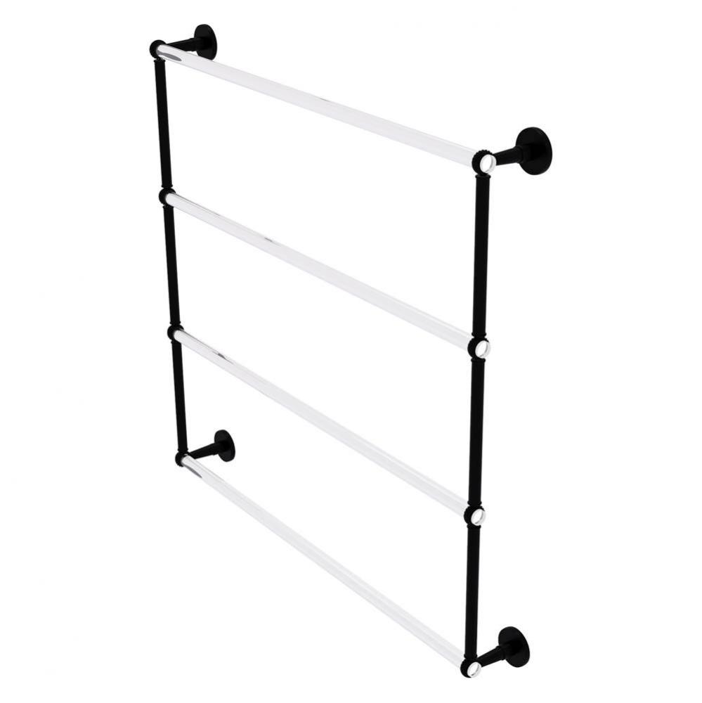 Clearview Collection 4 Tier 36 Inch Ladder Towel Bar with Twisted Accents - Matte Black
