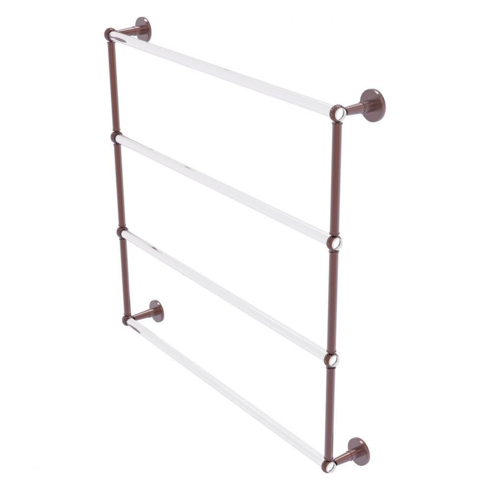 Clearview Collection 4 Tier 36 Inch Ladder Towel Bar with Twisted Accents - Antique Copper