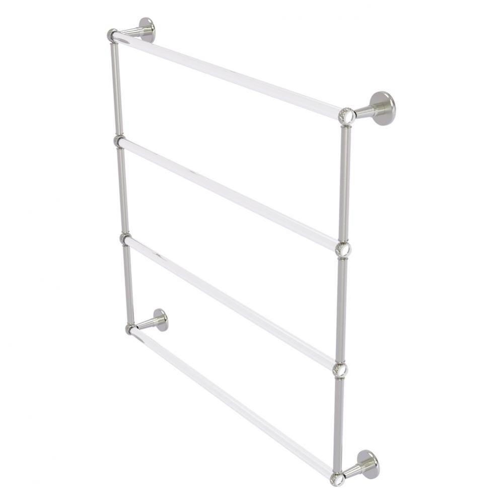 Clearview Collection 4 Tier 36 Inch Ladder Towel Bar with Twisted Accents - Satin Nickel