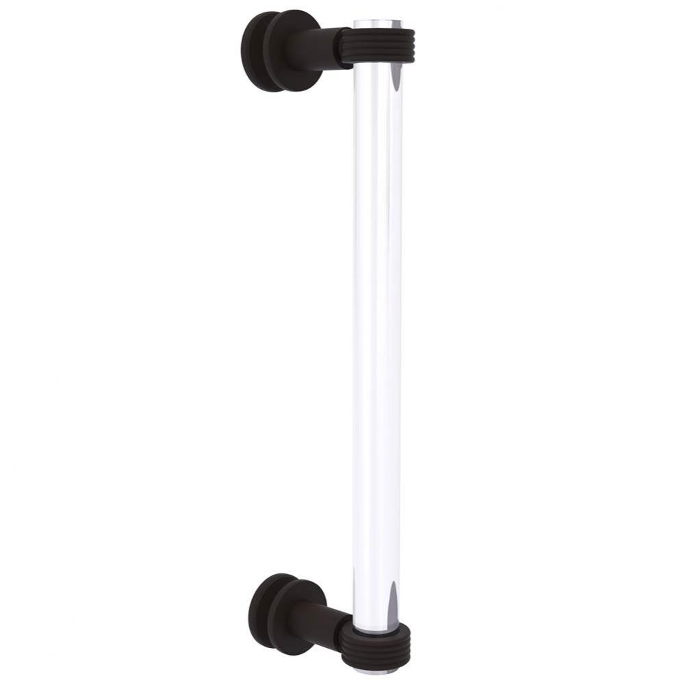 Clearview Collection 12 Inch Single Side Shower Door Pull with Groovy Accents