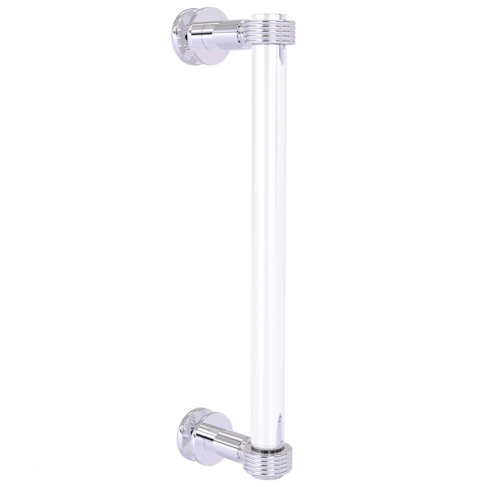 Clearview Collection 12 Inch Single Side Shower Door Pull with Groovy Accents