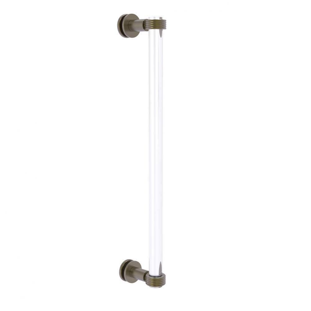 Clearview Collection 18 Inch Single Side Shower Door Pull with Groovy Accents