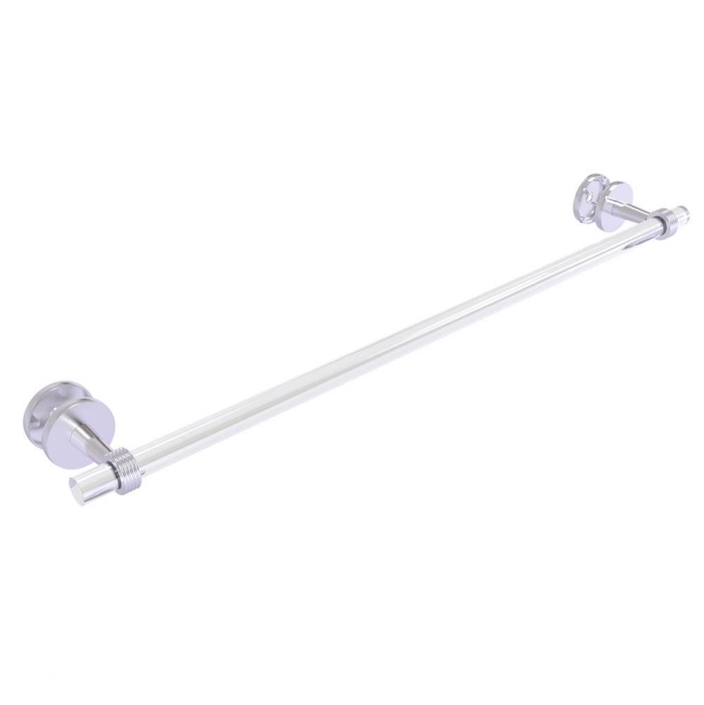 Clearview Collection 30 Inch Shower Door Towel Bar with Groovy Accents