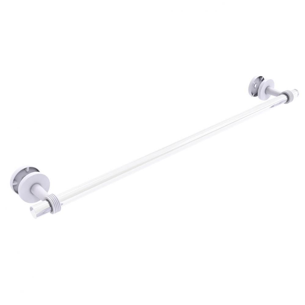 Clearview Collection 30 Inch Shower Door Towel Bar with Groovy Accents