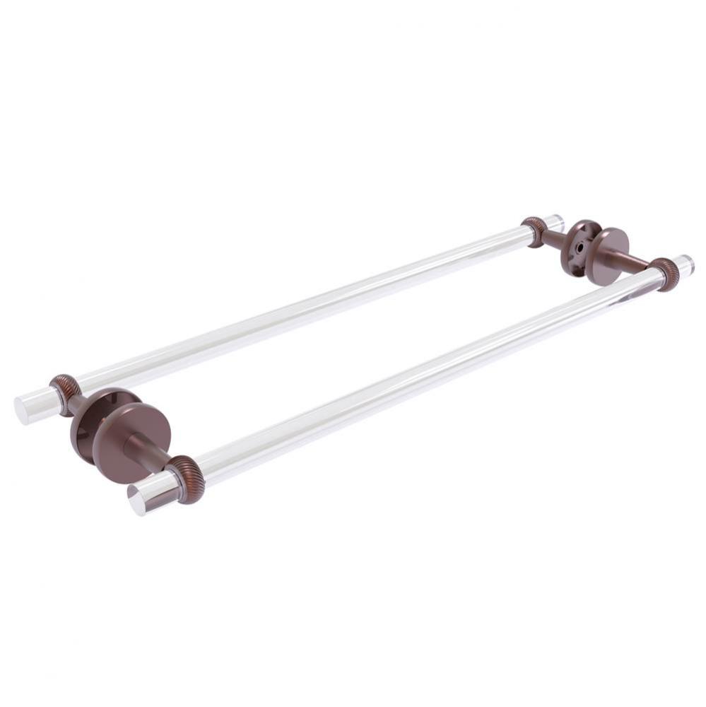 Clearview Collection 24 Inch Back to Back Shower Door Towel Bar with Twisted Accents