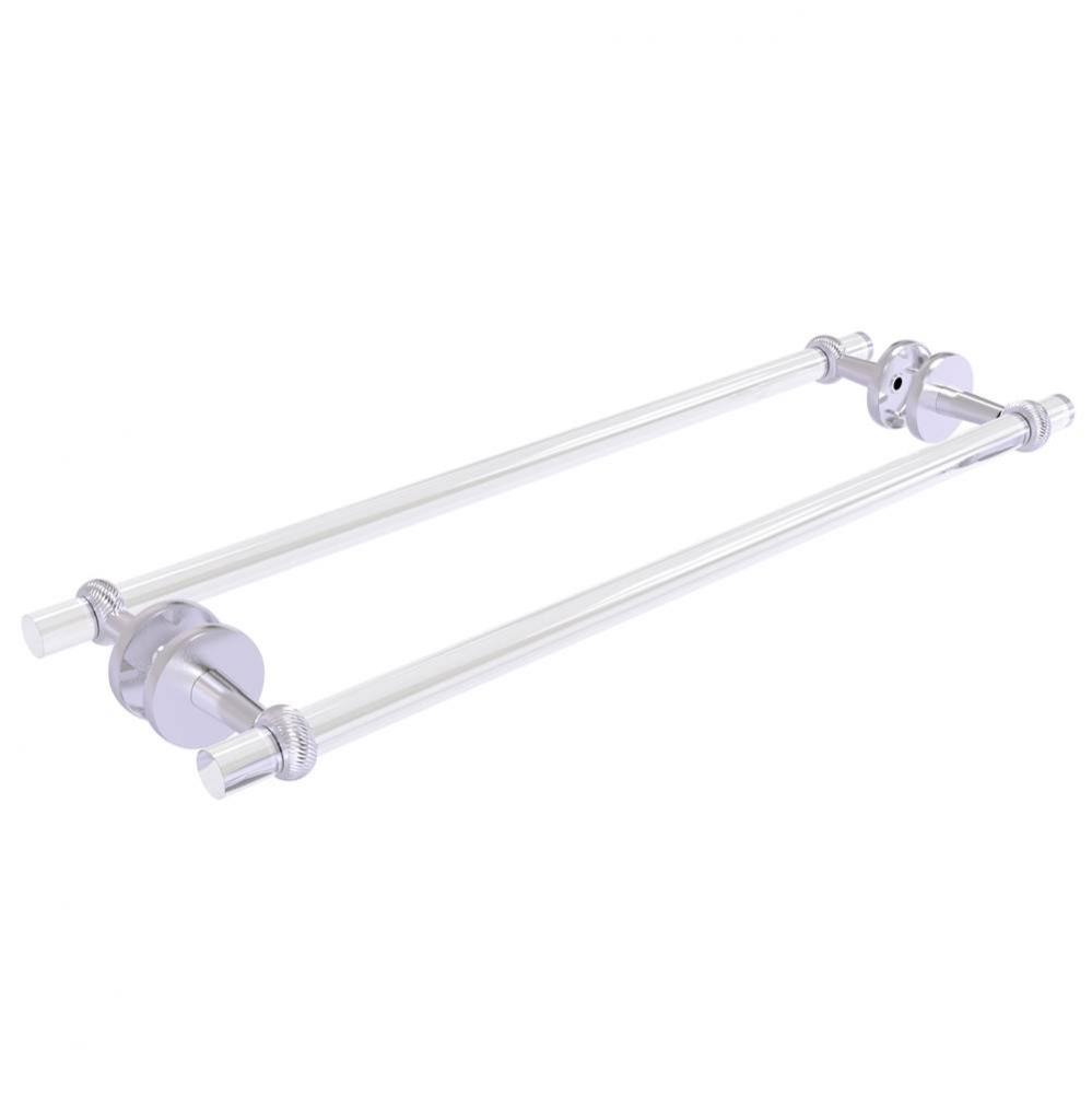 Clearview Collection 24 Inch Back to Back Shower Door Towel Bar with Twisted Accents